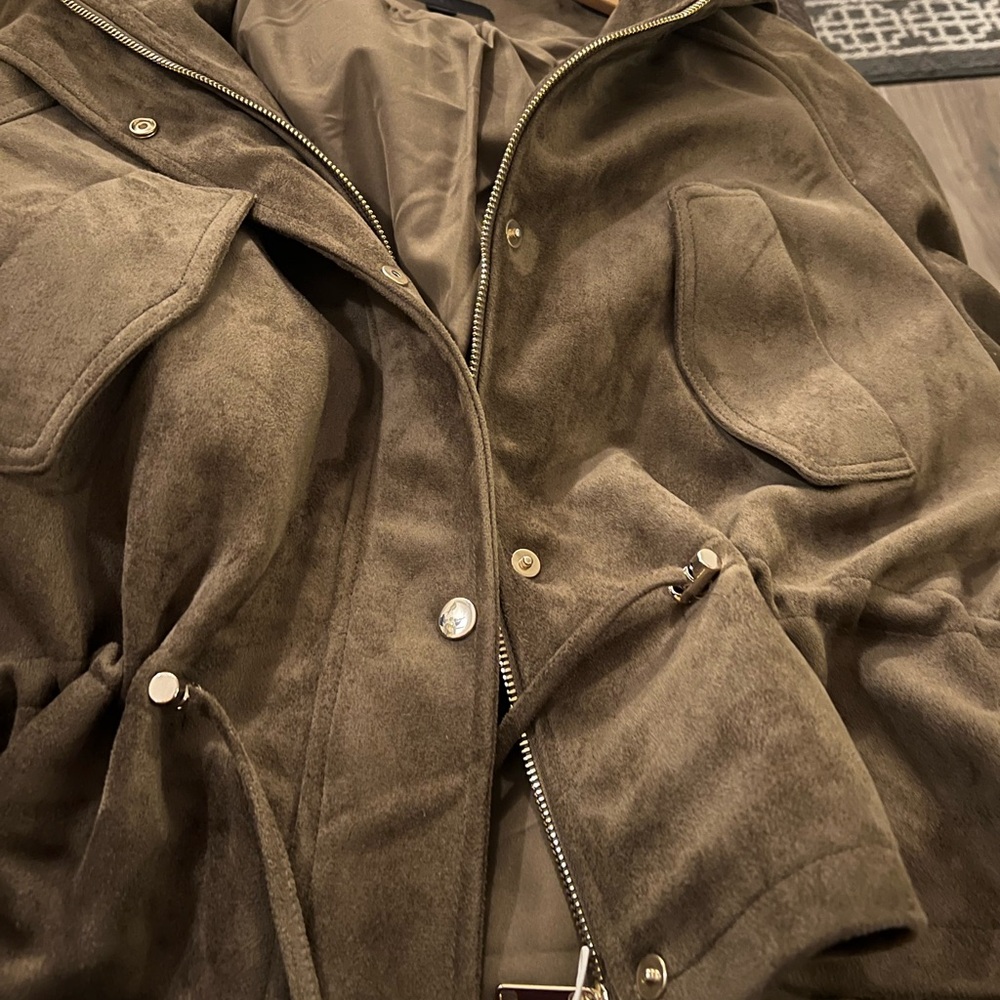 Zara Chocolate Brown Suede Women's Jacket - Picture 9 of 12